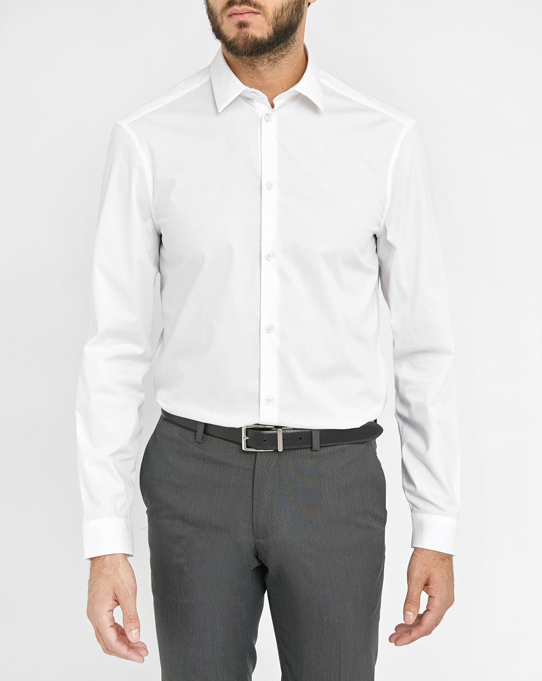 Calvin klein White Stretch Poplin Slim-fit Shirt in White for Men | Lyst