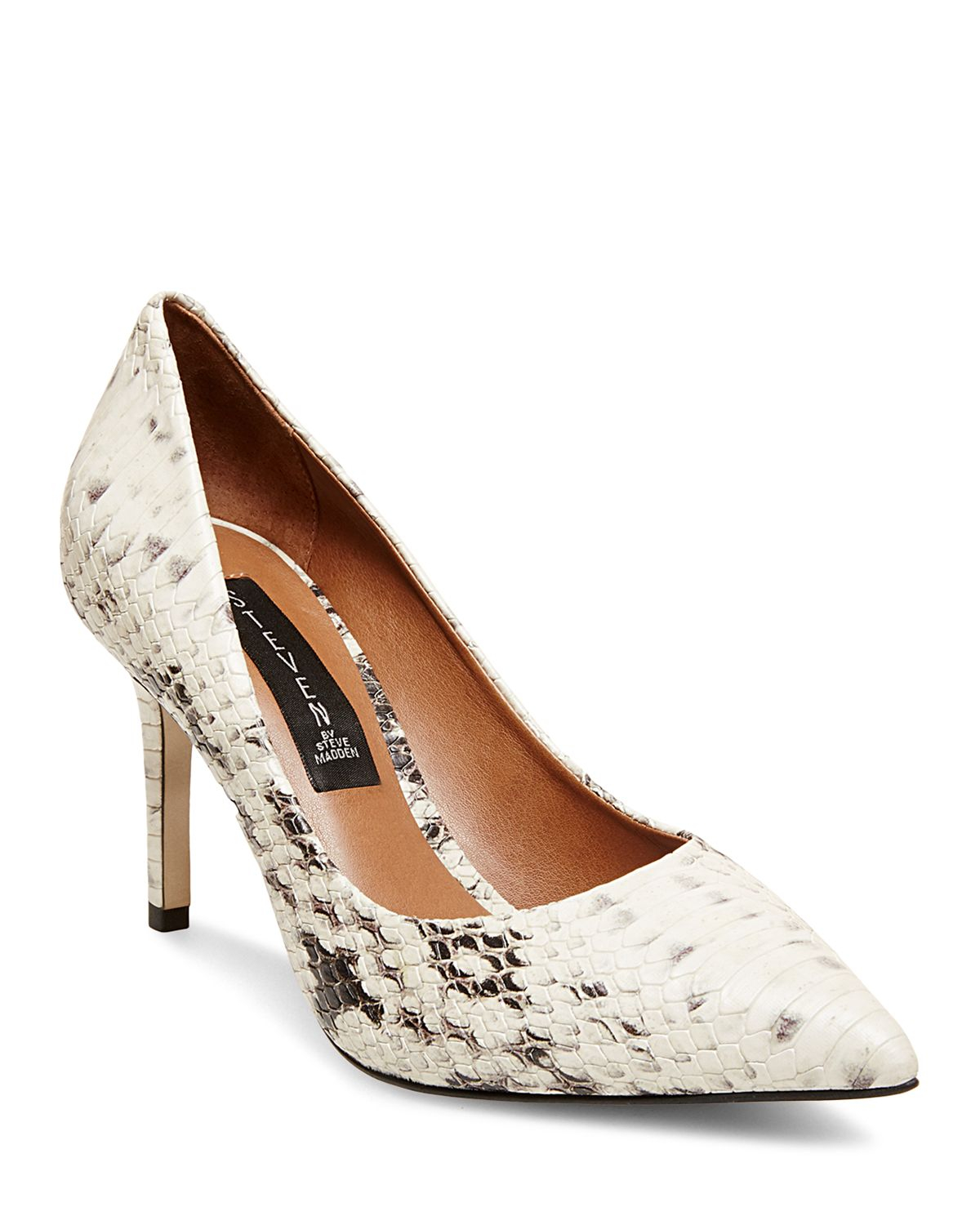 steve madden snake print pumps