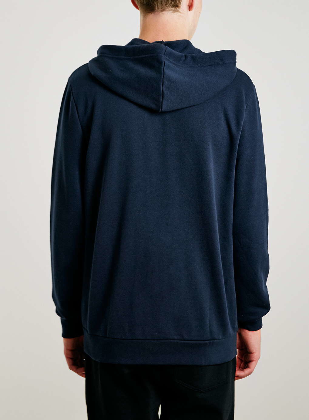 Topman Navy Zip Through Hoodie With Contrast Grey Zip in Blue for Men ...