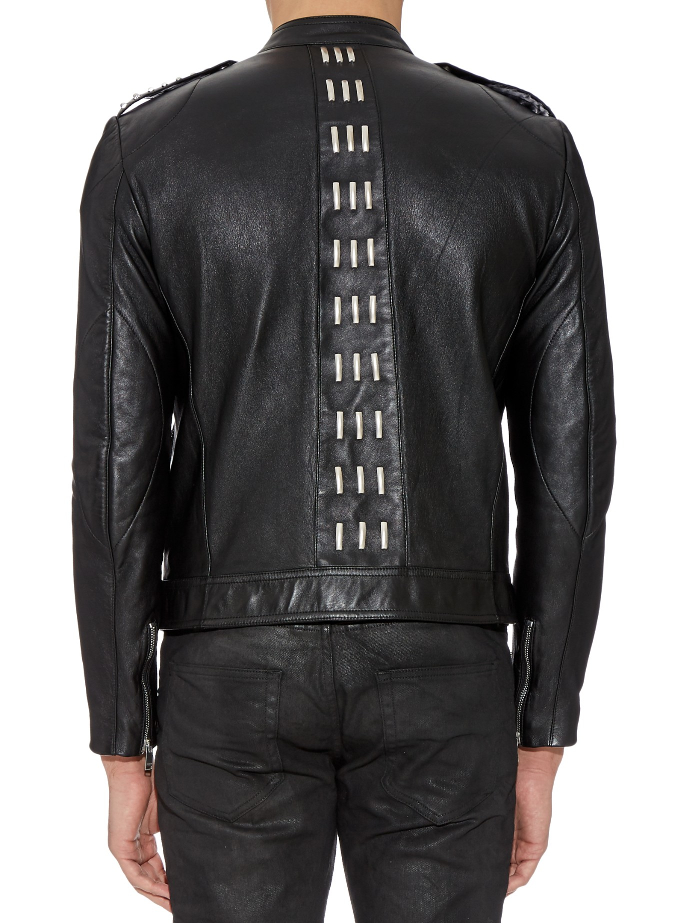 Saint laurent Studded Biker Jacket in Black for Men Lyst