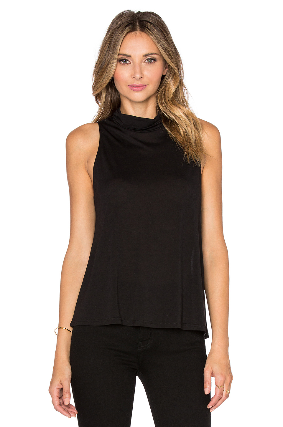 Lyst Lanston Turtleneck Tank in Black