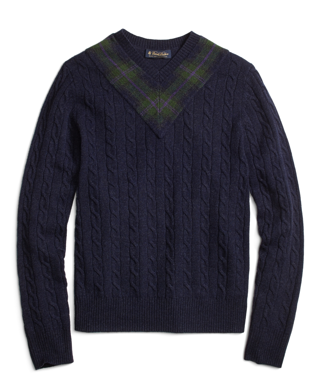 Brooks brothers Cable Knit Tennis Sweater in Blue for Men | Lyst