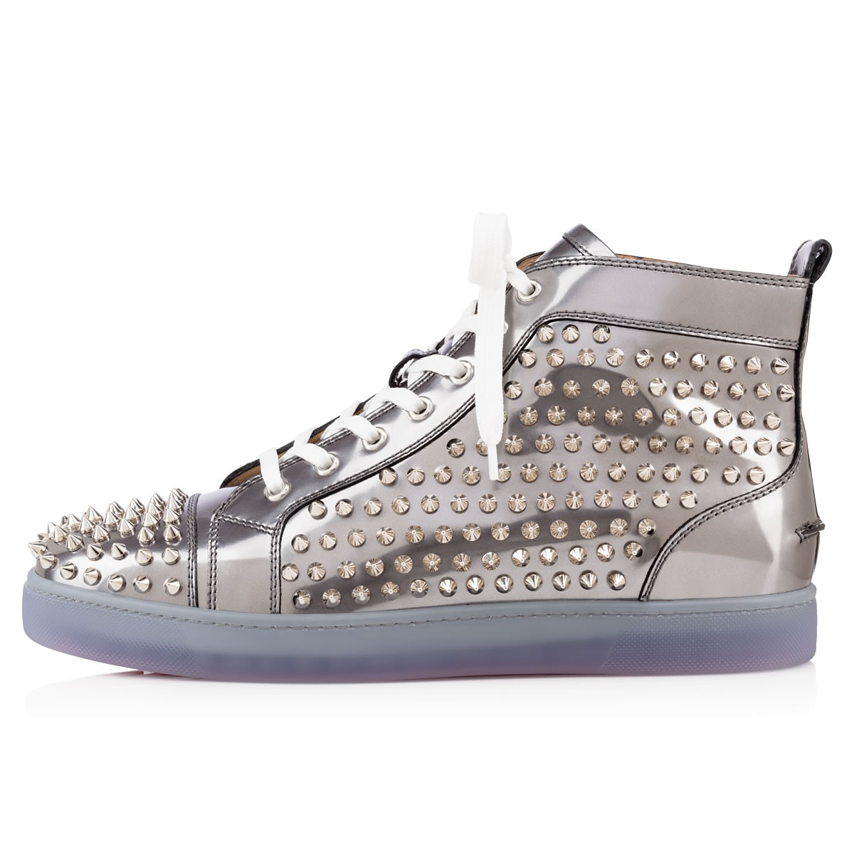 Christian louboutin Louis Spikes Men\u0026#39;S Flat in Silver for Men | Lyst