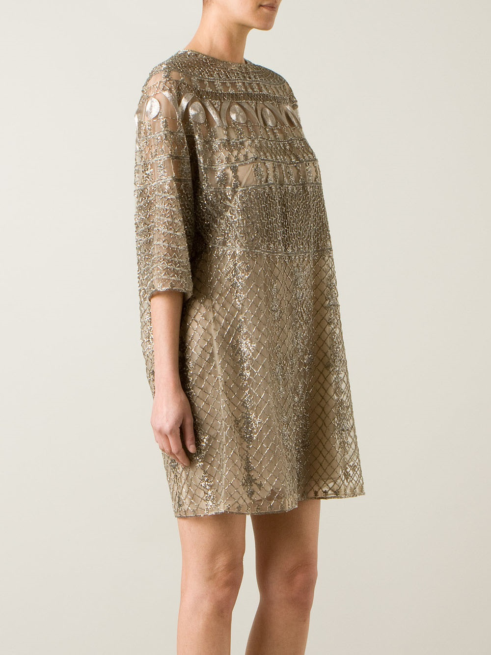 Lyst - Valentino Metallic Dress in Metallic