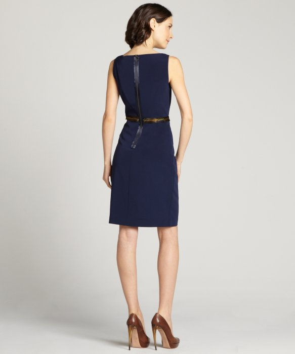 tahari dress navy