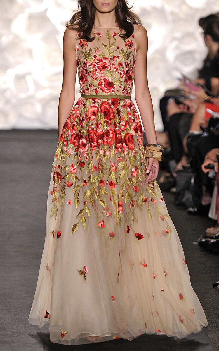 Naeem khan Floral Embroidered Sleeveless Gown | Lyst