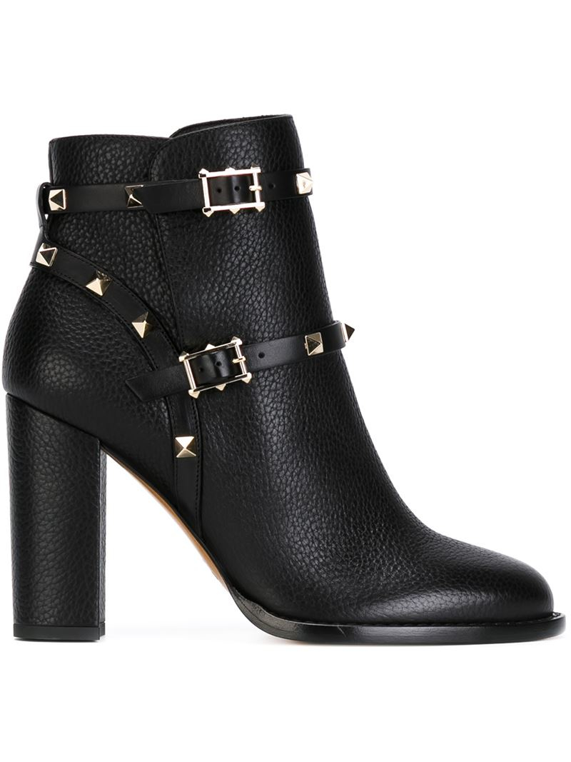 Lyst - Valentino 'Rockstud' Boots in Black