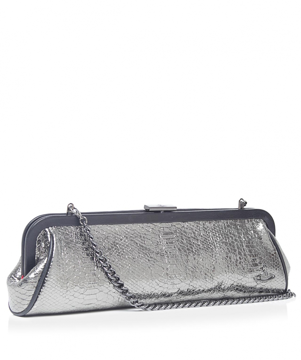 Vivienne westwood Boke Chain Clutch Bag in Silver | Lyst