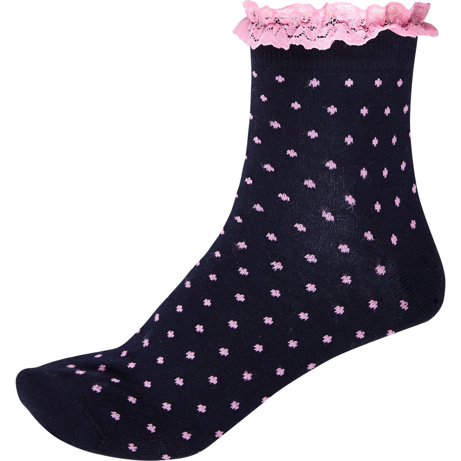 River island Navy Polka Dot Frill Trim Ankle Socks in Blue | Lyst