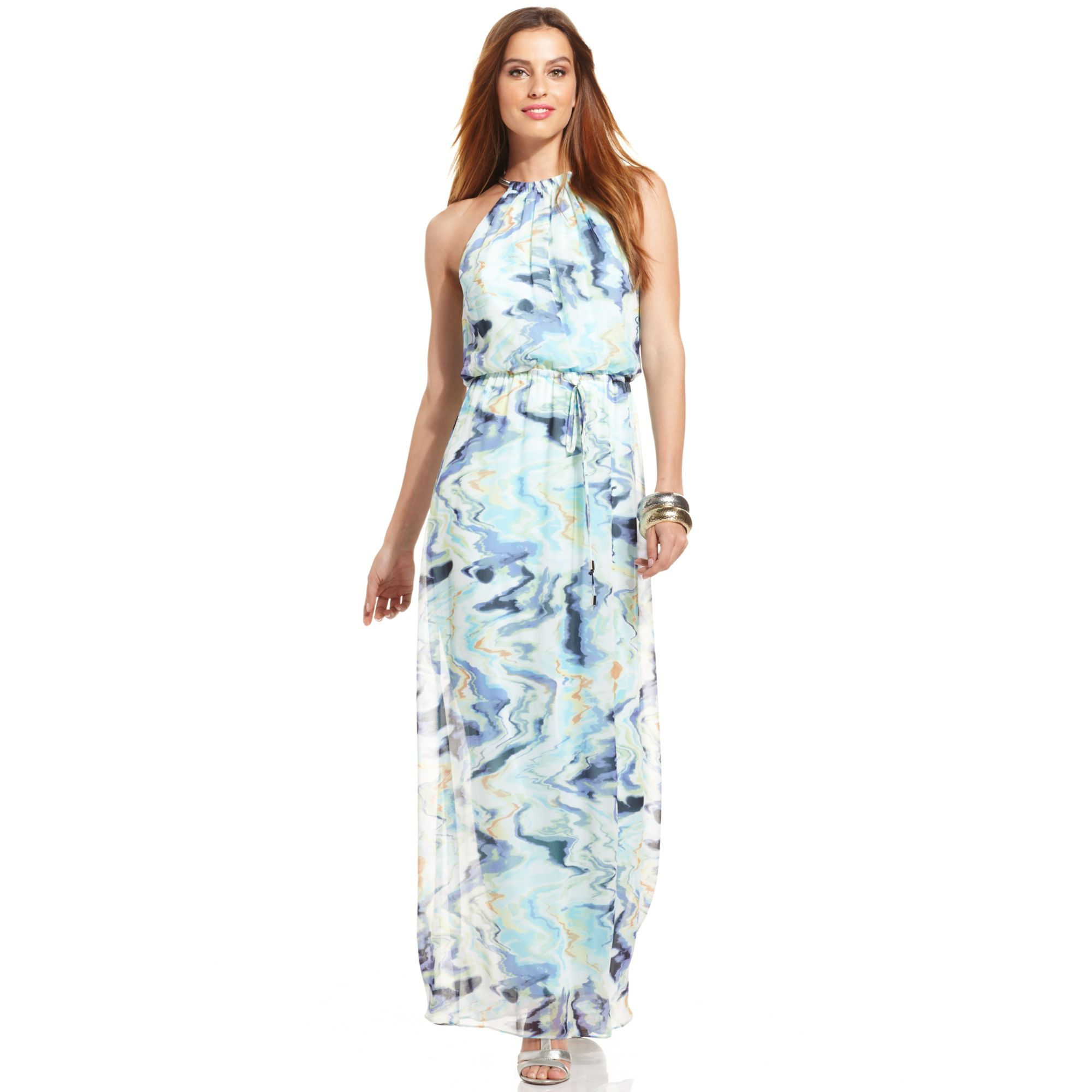 Abstract Print Maxi Dress