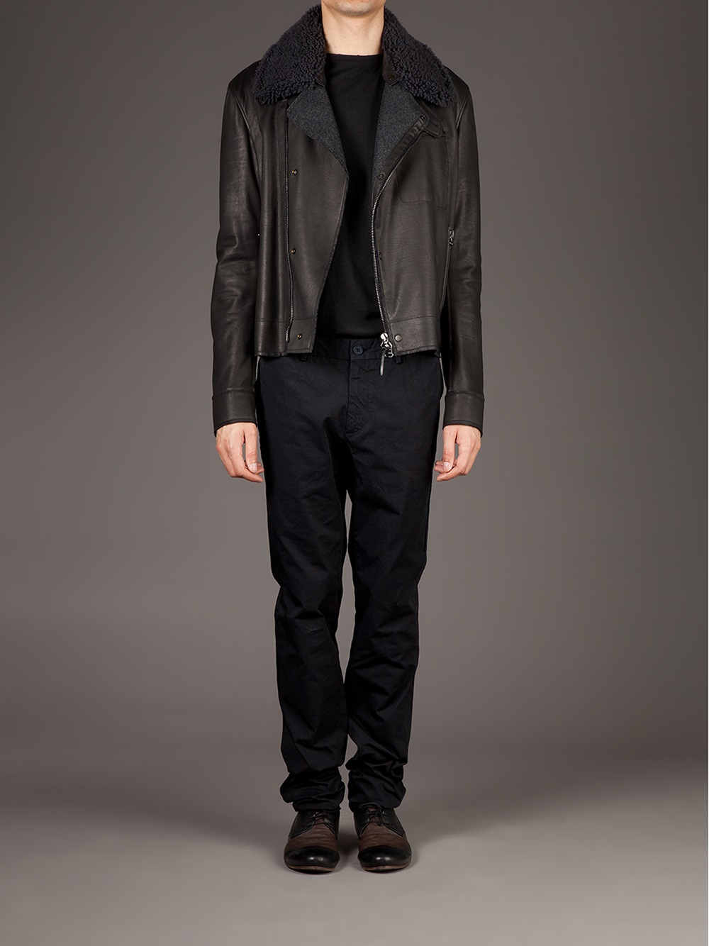 Lanvin Leather Jacket In Black For Men Lyst Gallery