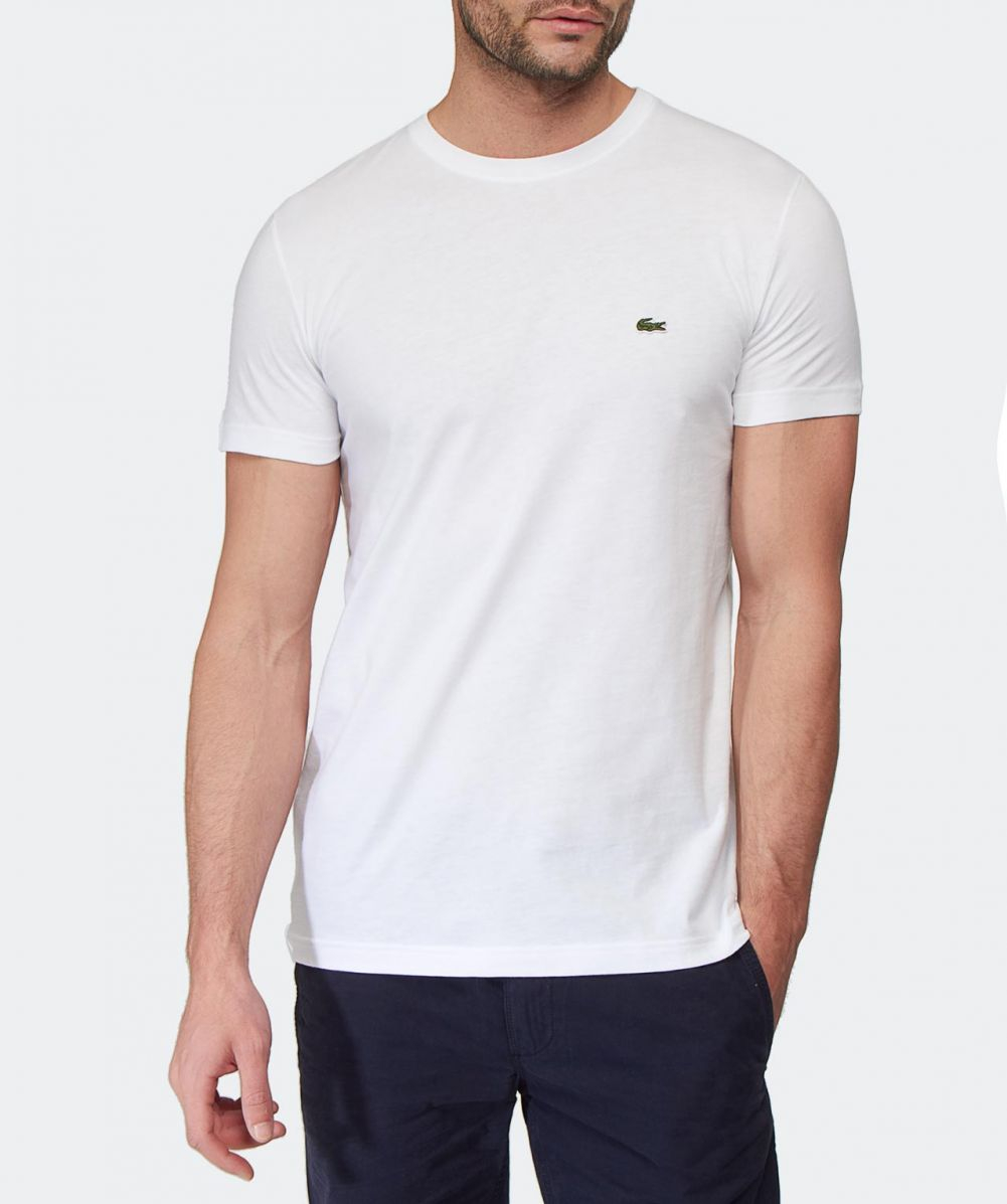 Lacoste Jersey Crew Neck T-Shirt in White for Men | Lyst
