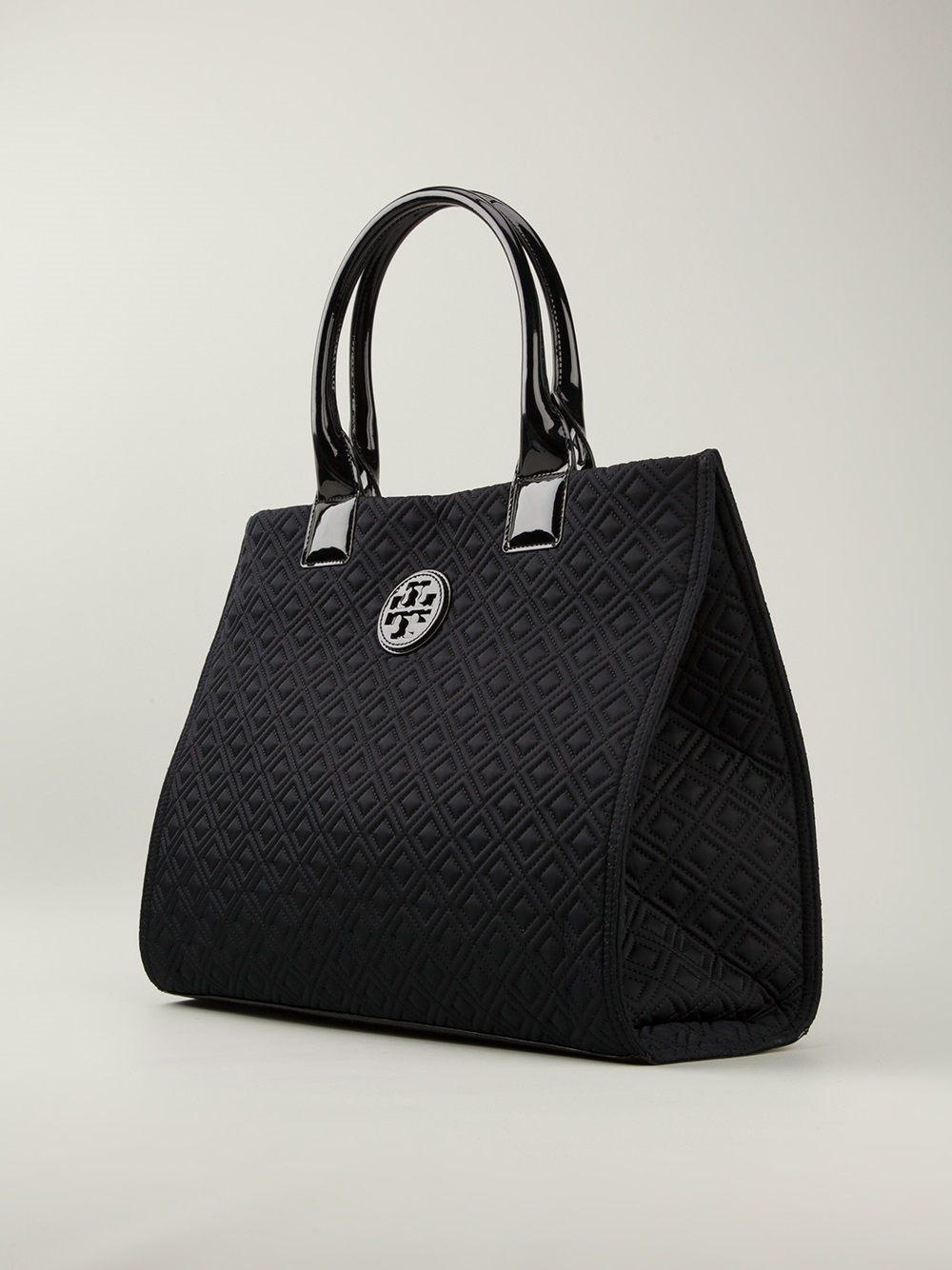 Tory Burch Ella Quilted Tote in Black - Lyst