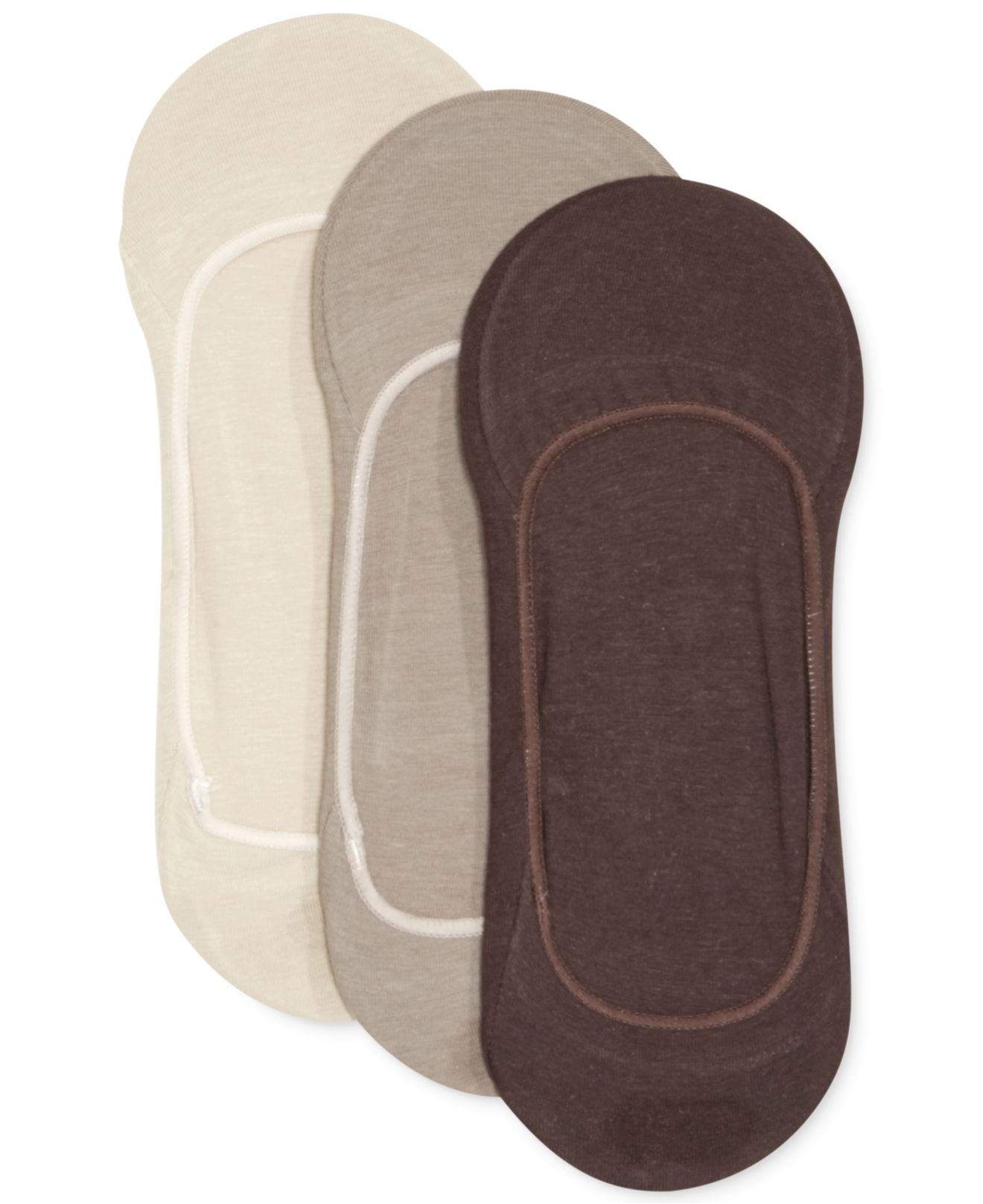 Calvin klein Men's Cotton Noshow Liner Socks 3pack in Brown for Men