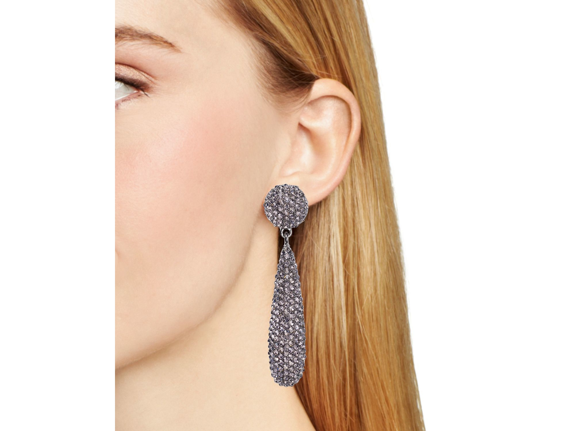 Lyst Kenneth Jay Lane Pave Drop Earrings In Metallic Gallery