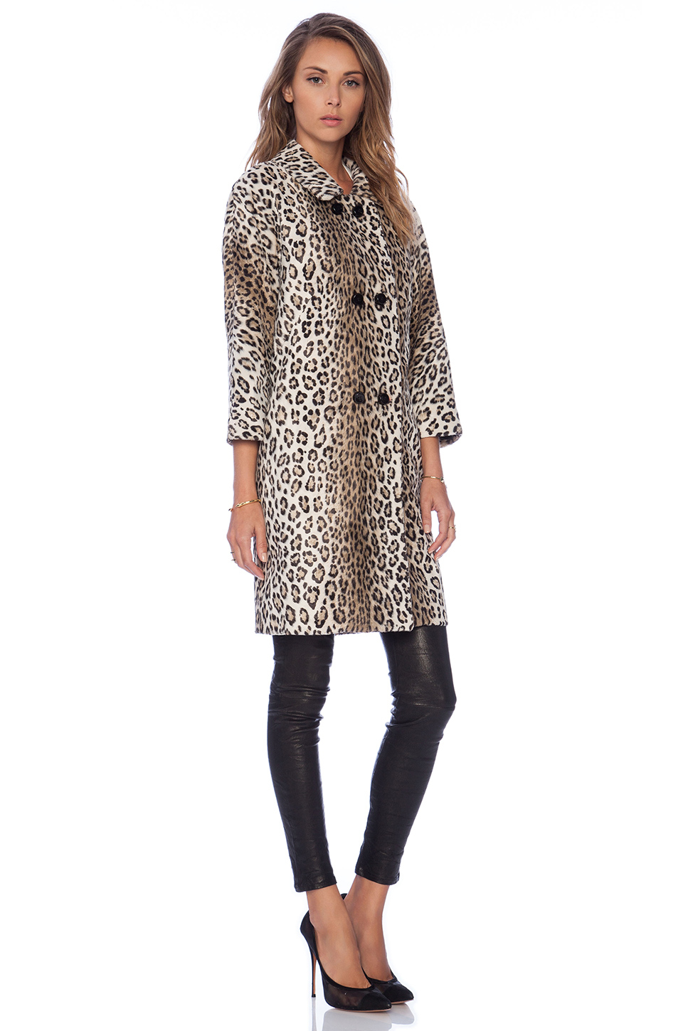 Lyst - Milly Alexis Animal Print Faux Fur Coat in Natural