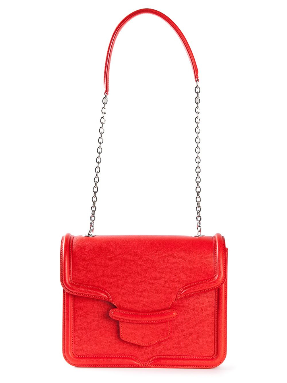 Alexander mcqueen Heroine Large Calf-Leather Shoulder Bag in Red | Lyst