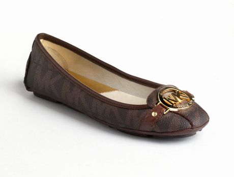 Michael Michael Kors Fulton Logo Ballet Flats in Brown | Lyst