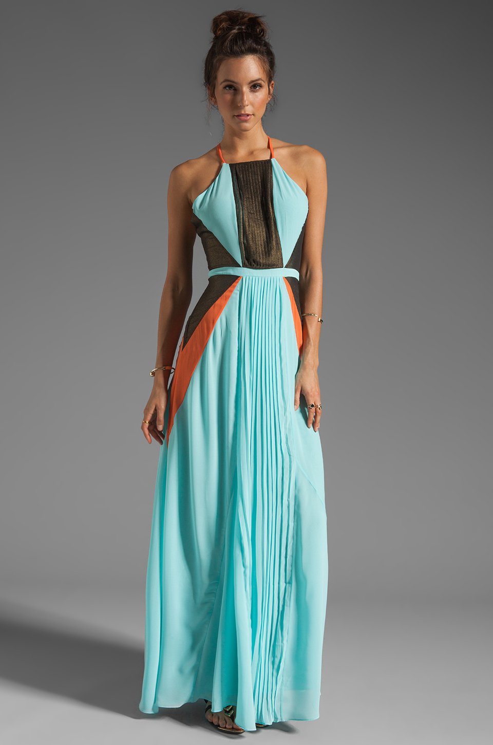 Suboo Pleated Maxi Dress  in Mint in Green Lyst