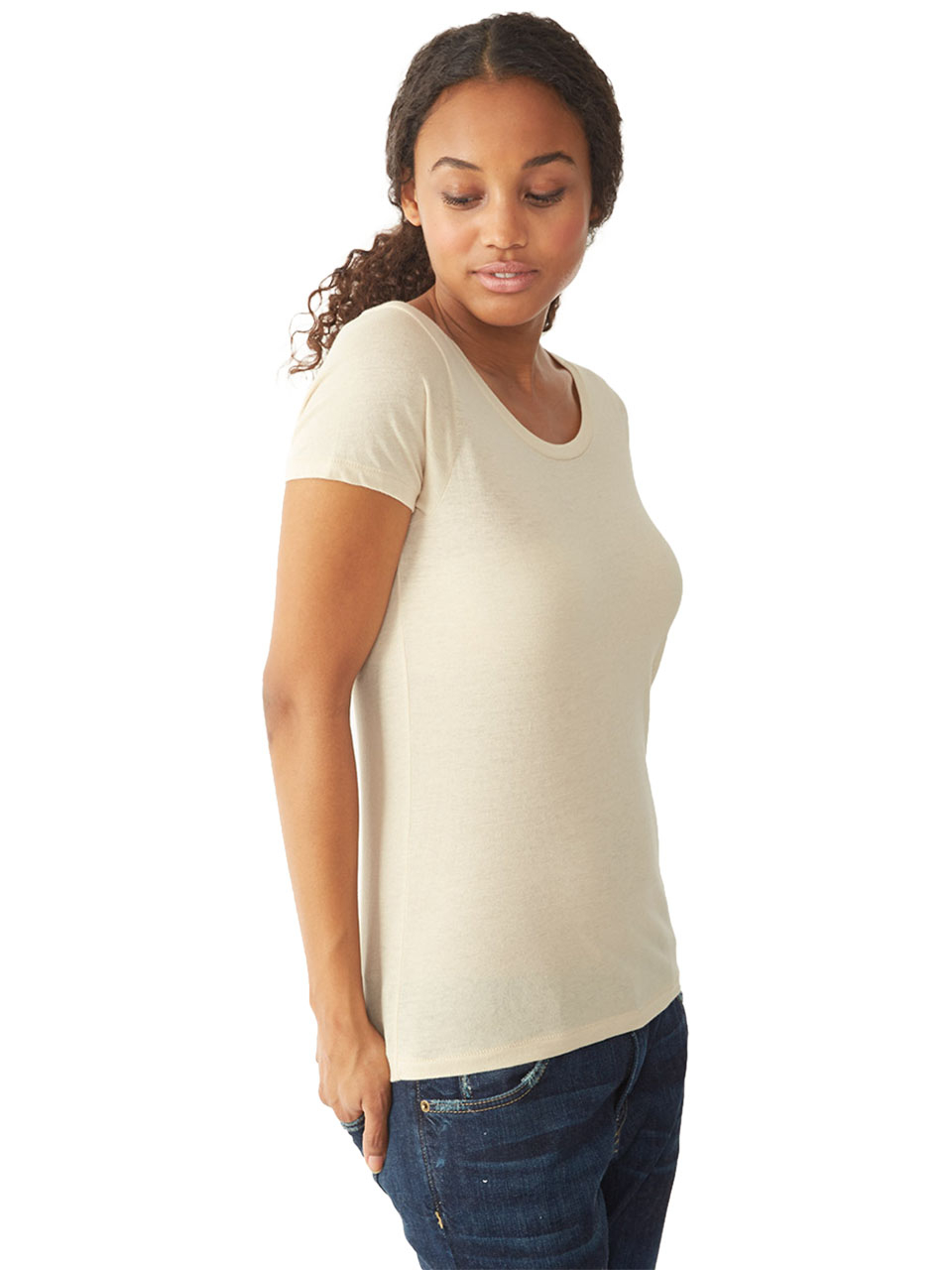 womens cotton scoop neck t shirt