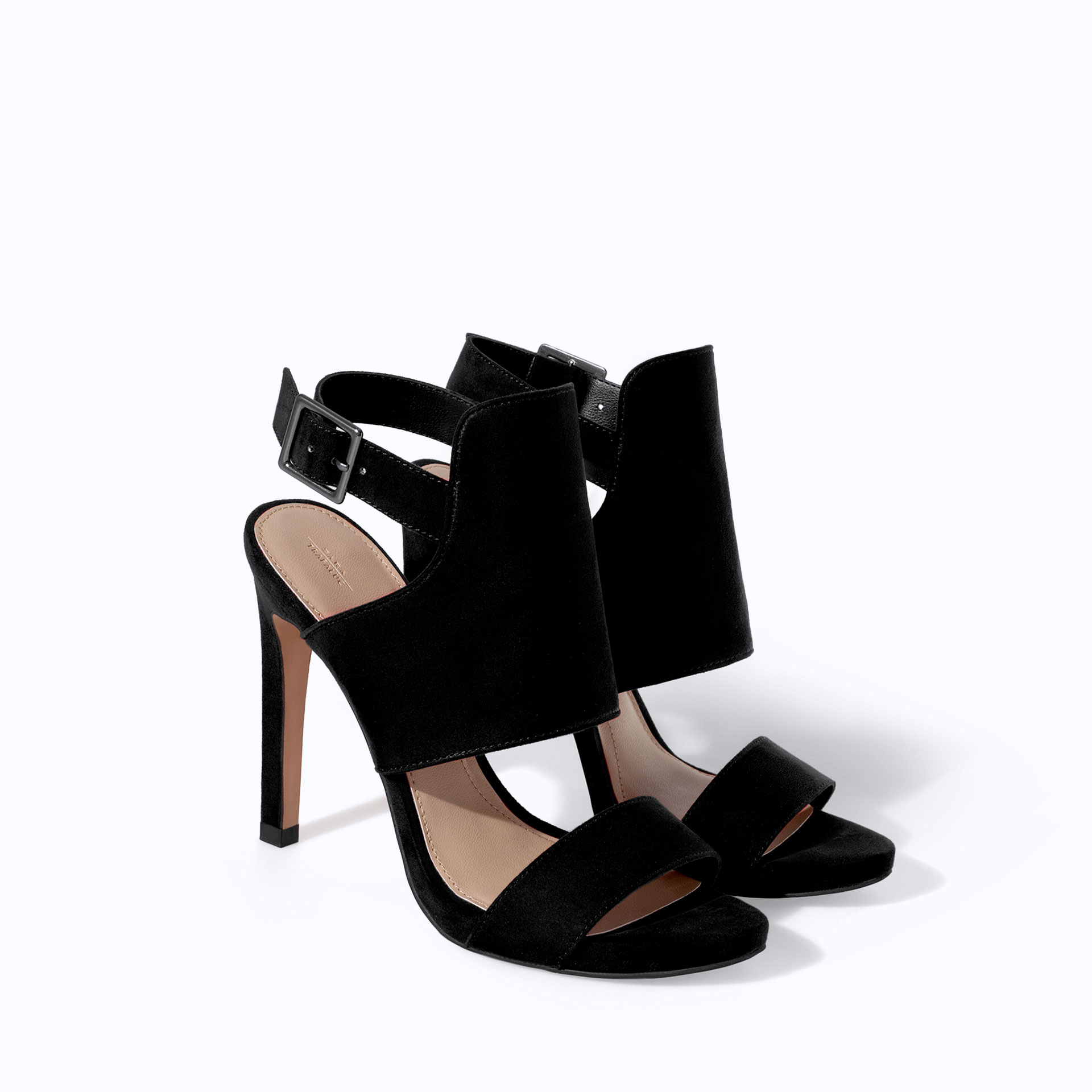 zara black studded sandals