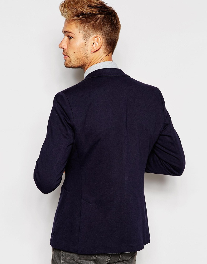 Lyst - Esprit Jersey Blazer In Slim Fit in Blue for Men