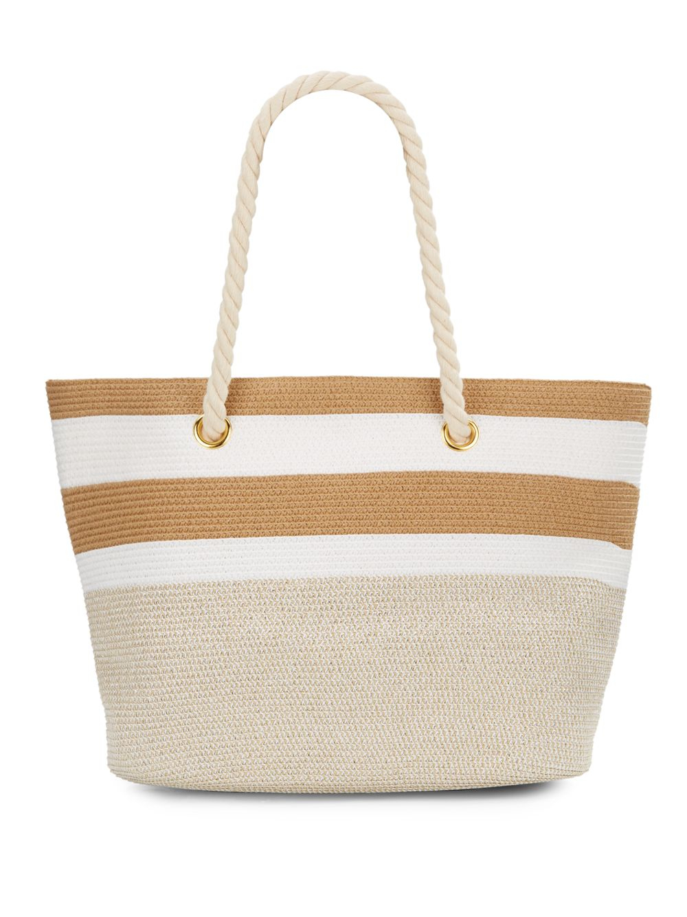 Saks fifth avenue Rope Handle Straw Tote in Natural | Lyst