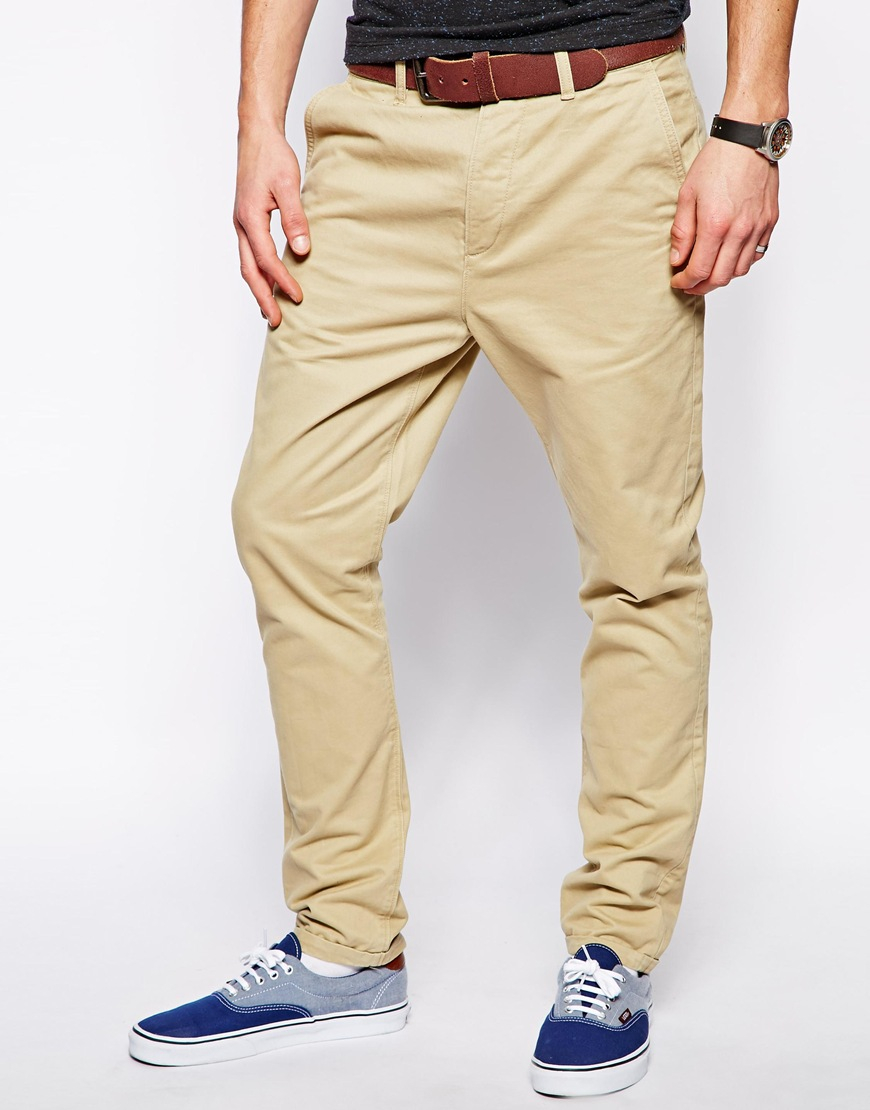 Lyst - Asos Tapered Chinos in Natural for Men
