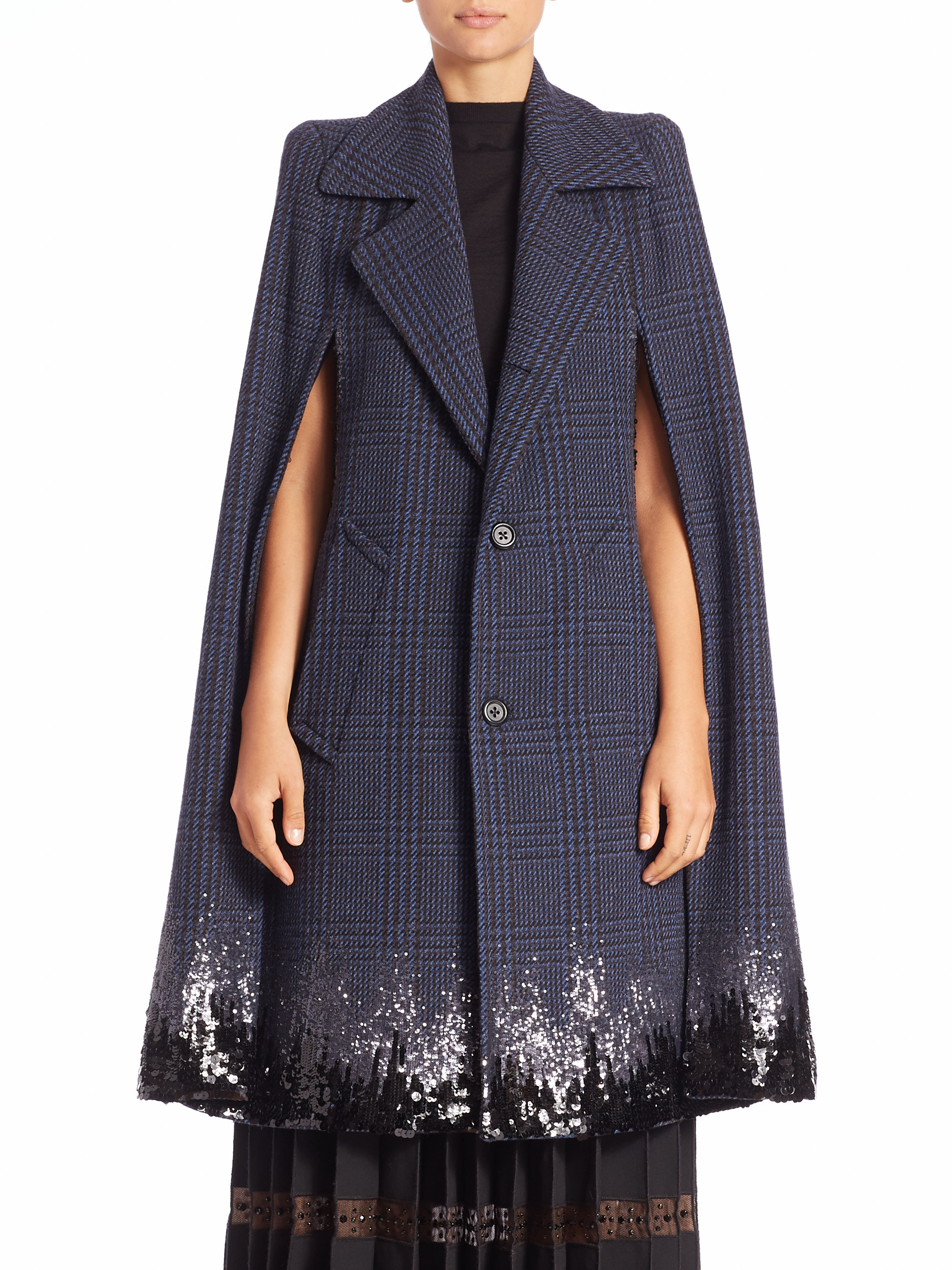 sequin long cape