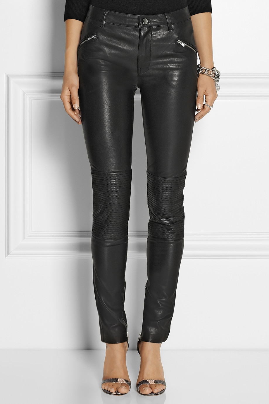 Lyst - Blk Dnm 1 Stretch-Leather Skinny Pants in Black