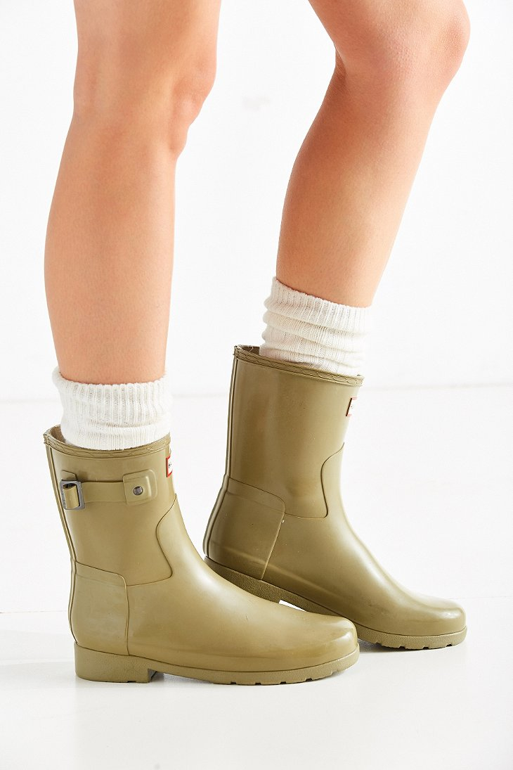 hunter short rain boots with laces