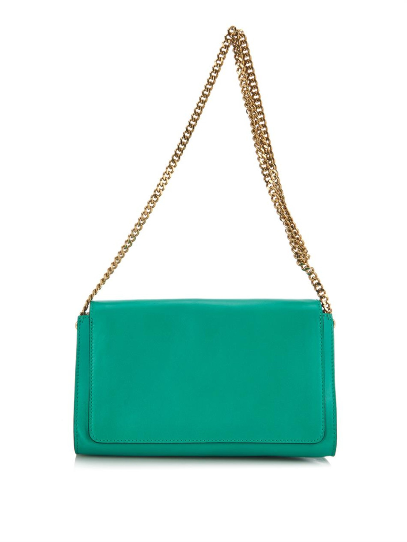 Chlo Elle Medium Leather Shoulder Bag in Green (Bright) | Lyst