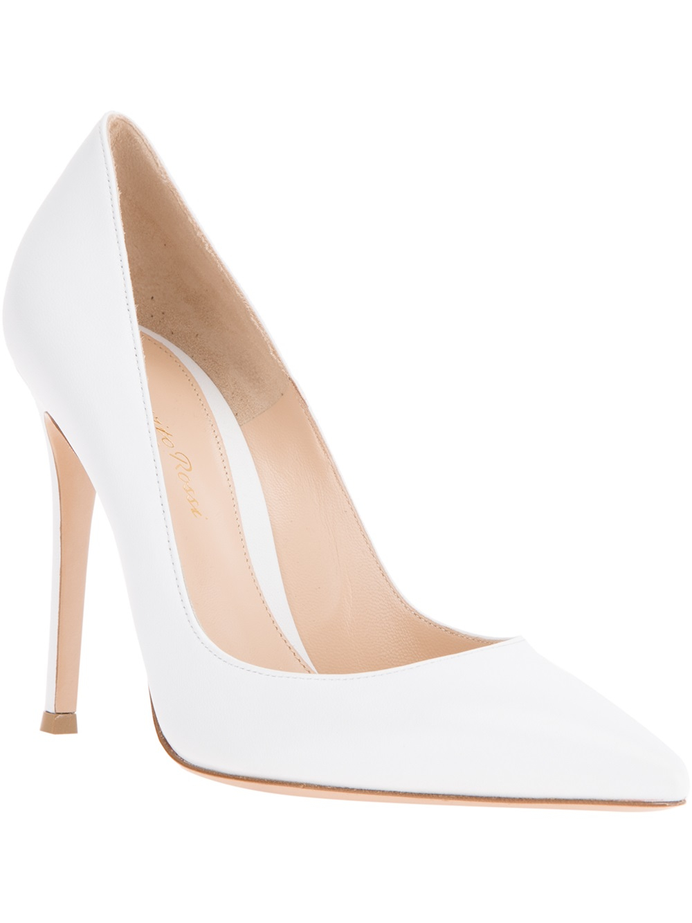 Gianvito rossi Pointed Toe Pump in White | Lyst