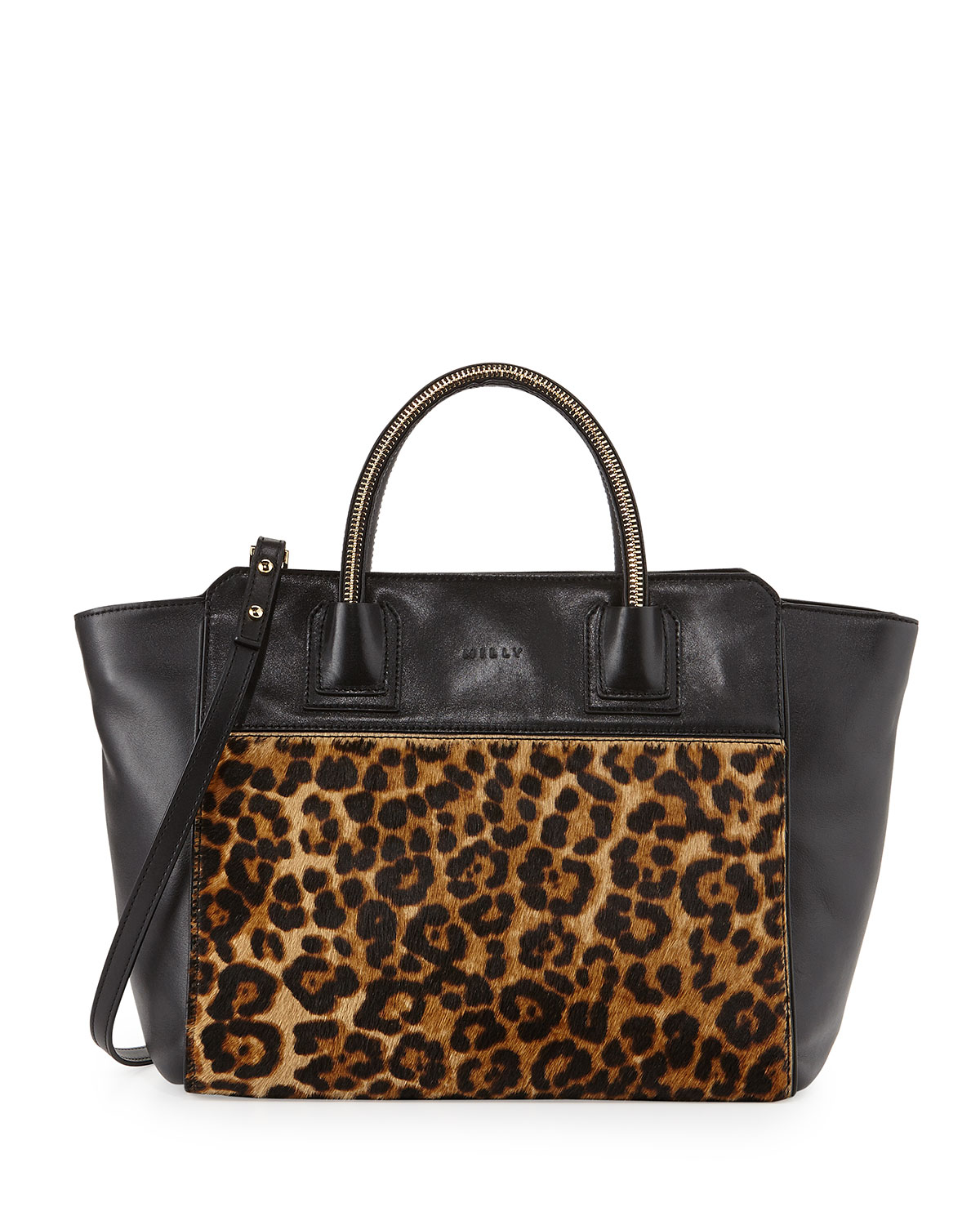 Milly | Black Logan Leopard-print Calf Hair Tote Bag | Lyst