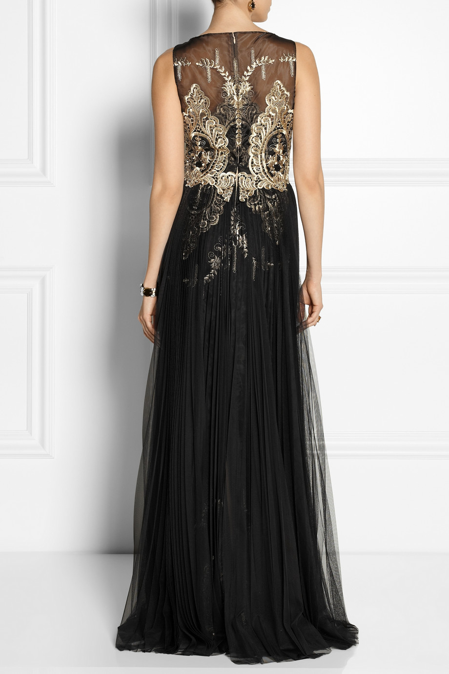 Notte By Marchesa Embroidered Organza And Tulle Gown In Black Lyst 8835