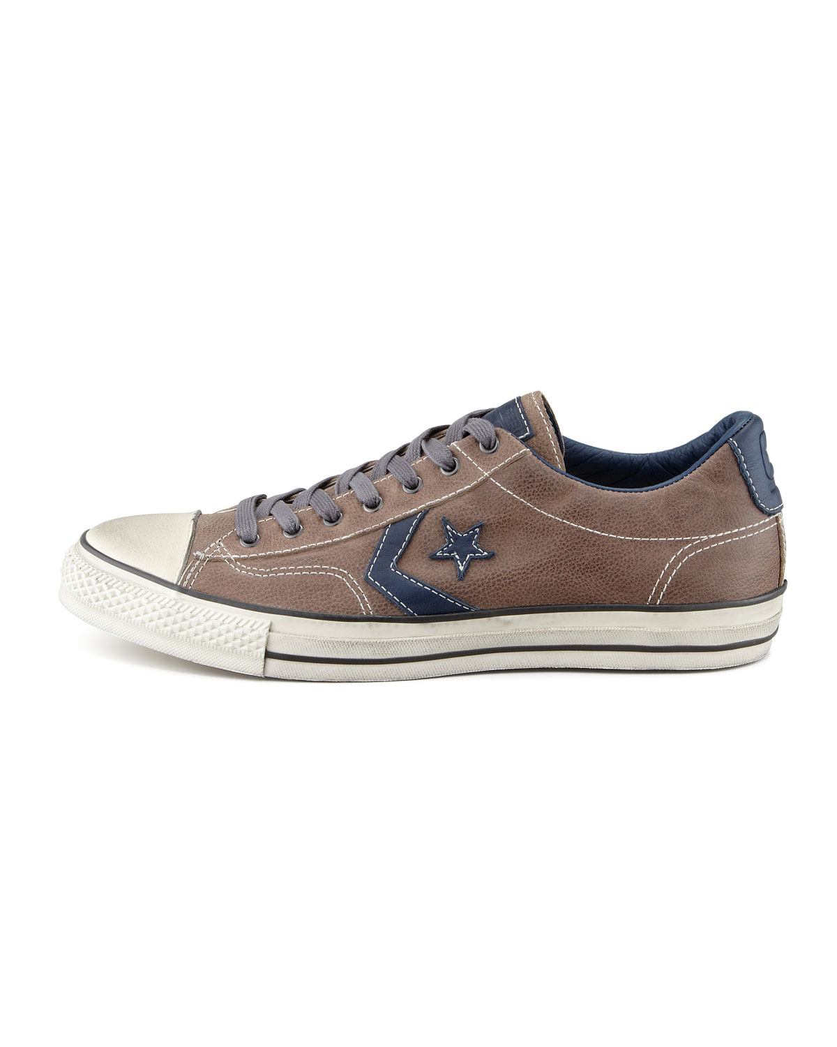 converse blue and brown leather