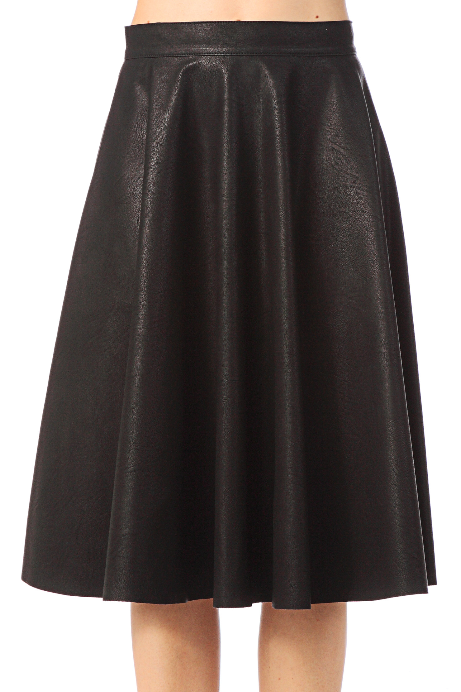 French connection Midi Skirt / Maxi Skirt 73Cxa Ft Pu Flared in Black