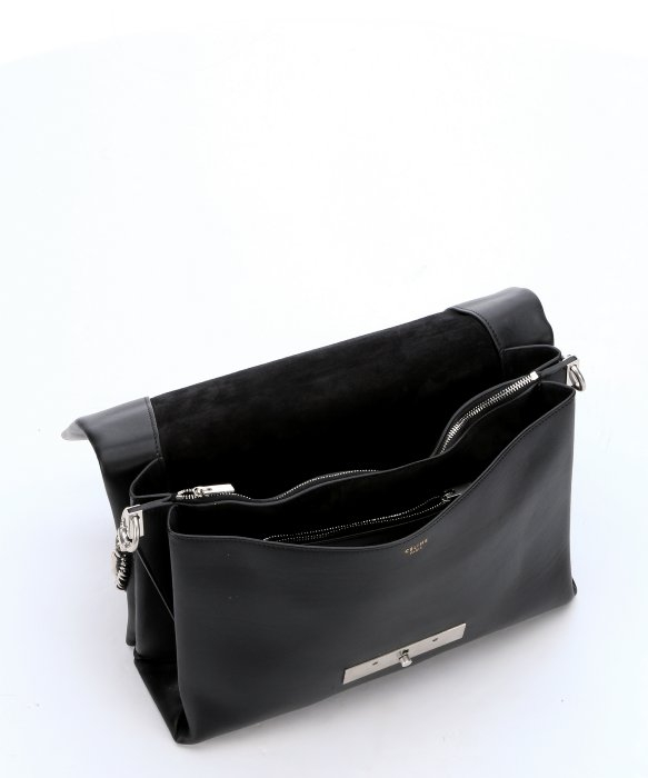 Pre-owned Celine Black Calfskin Mini Luggage Tote Bag