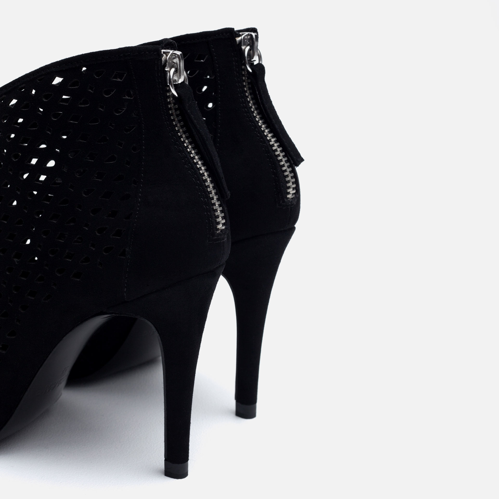 zara black high heel boots