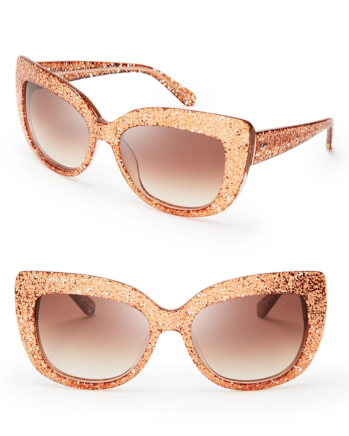 Kate Spade New York Ursula Glitter Cat Eye Sunglasses In Pink Lyst 