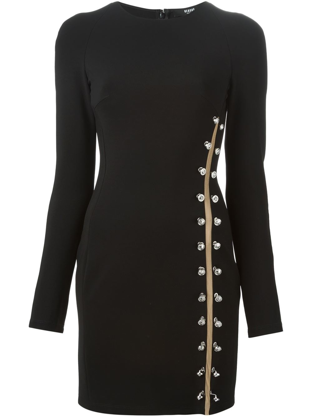 Lyst - Versus Safety Pin Dress in Black