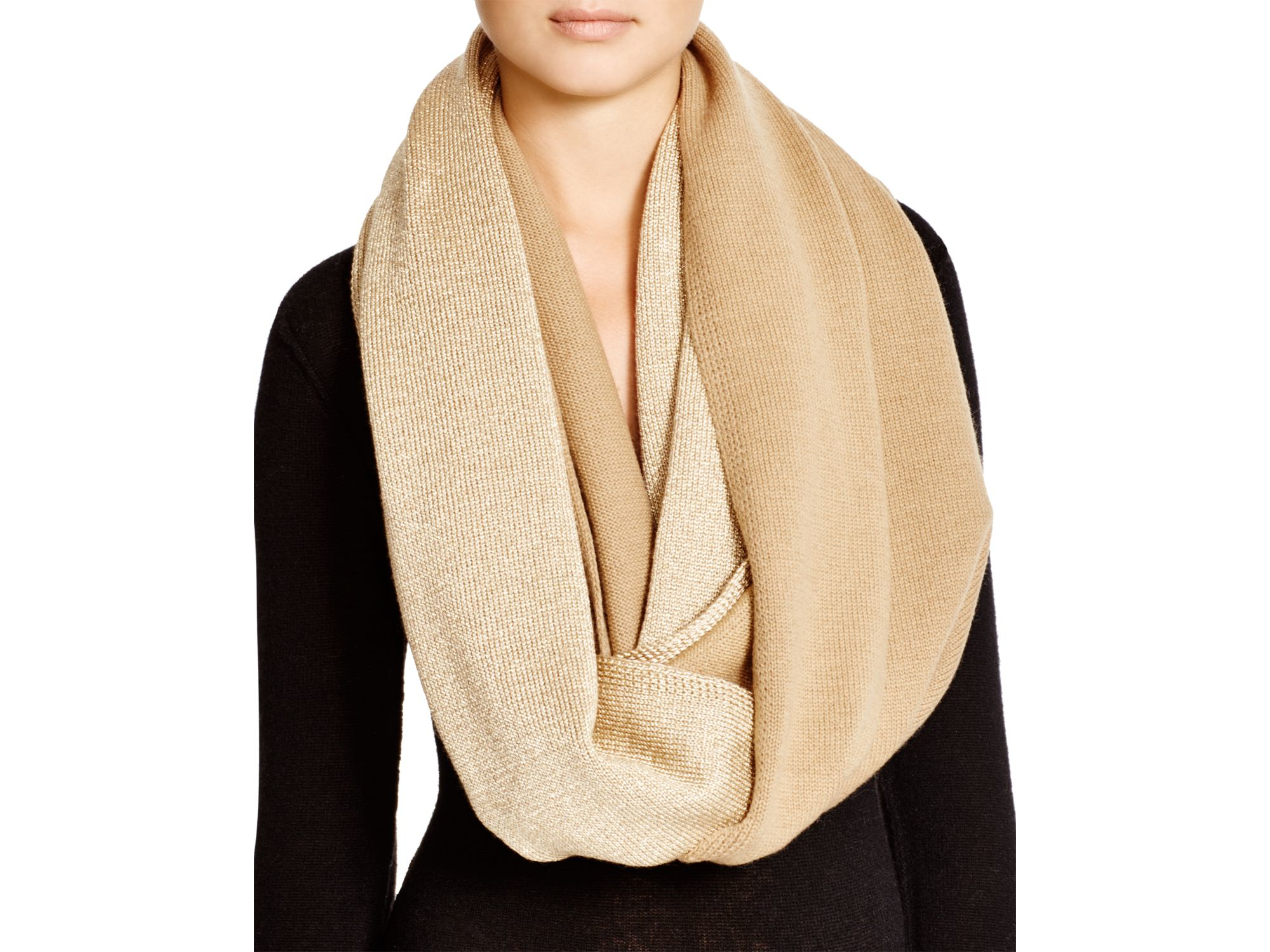 Michael kors Jersey Infinity Scarf Bloomingdale's Exclusive in Gold