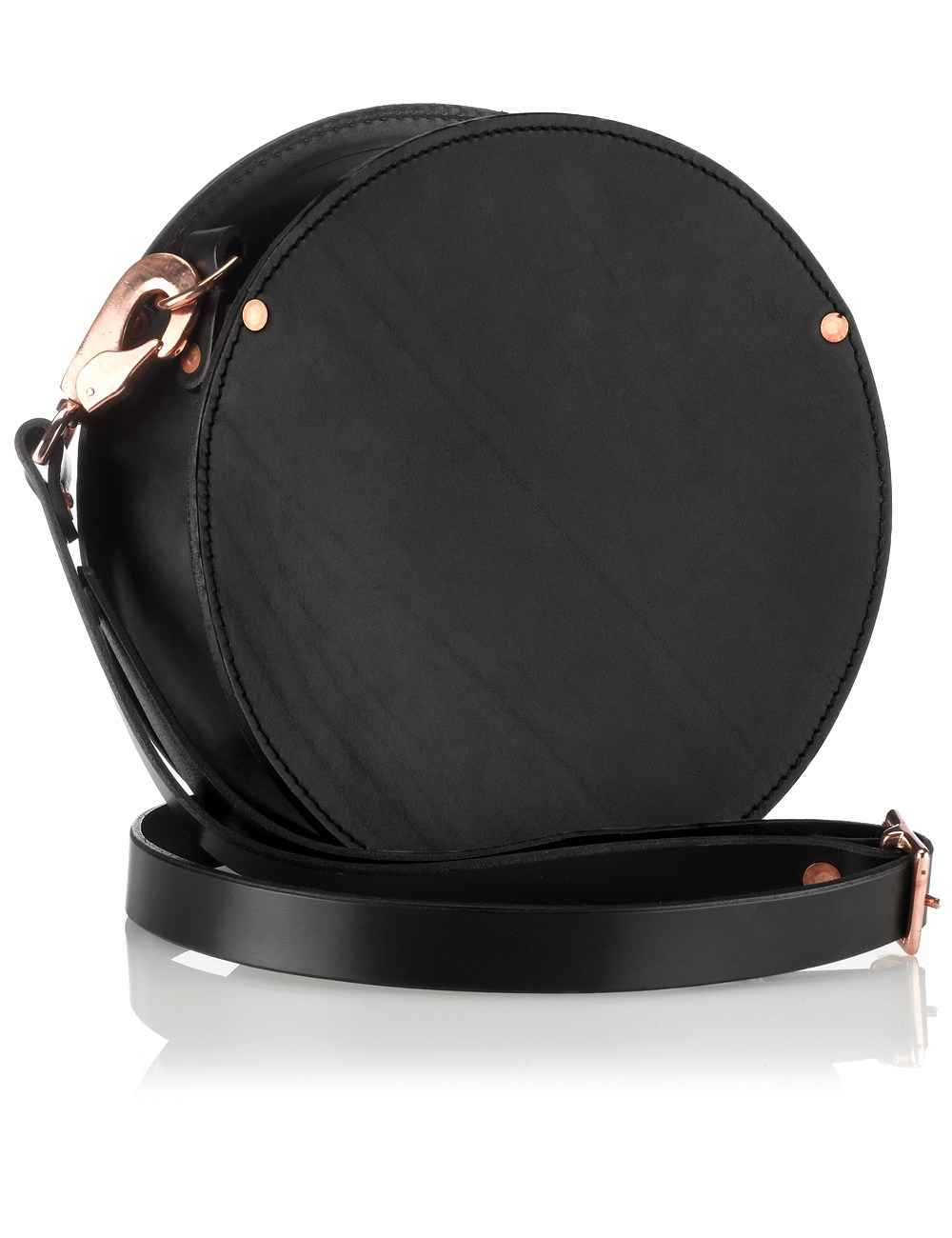 Alfie douglas Black Leather Round Shoulder Bag in Black | Lyst