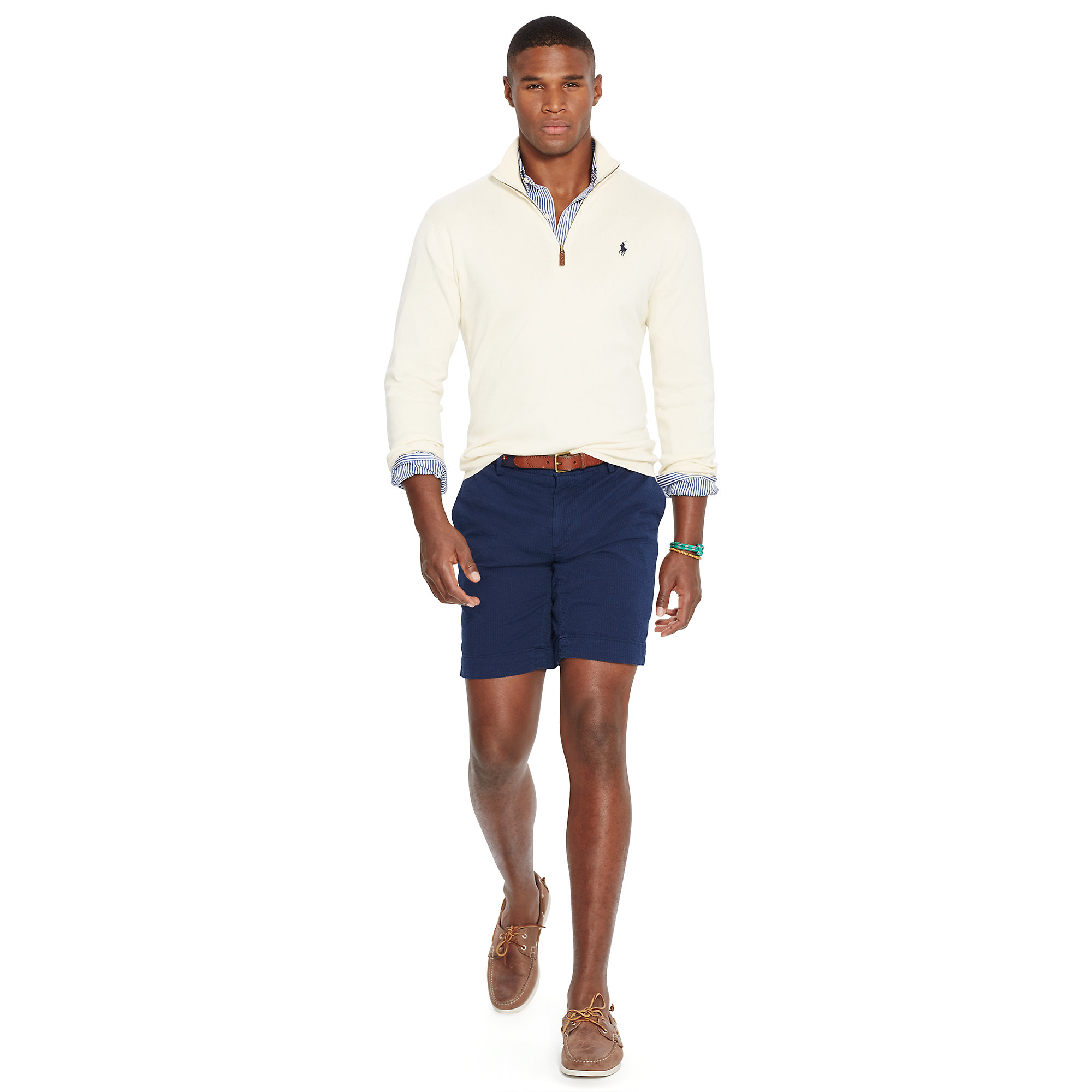 Lyst - Polo Ralph Lauren Pima Cotton Half-zip Sweater in White for Men