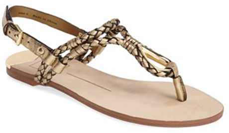 Dolce Vita 'Dixin' Thong Sandal in Gold (gold leather) | Lyst