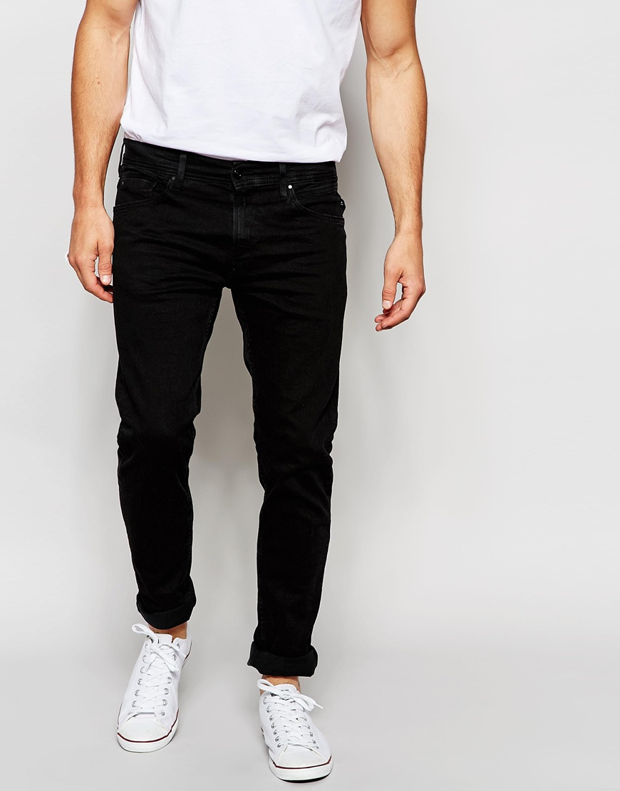 Lyst - Replay Jeans Jondrill Skinny Stretch Fit Washed Black in Black ...