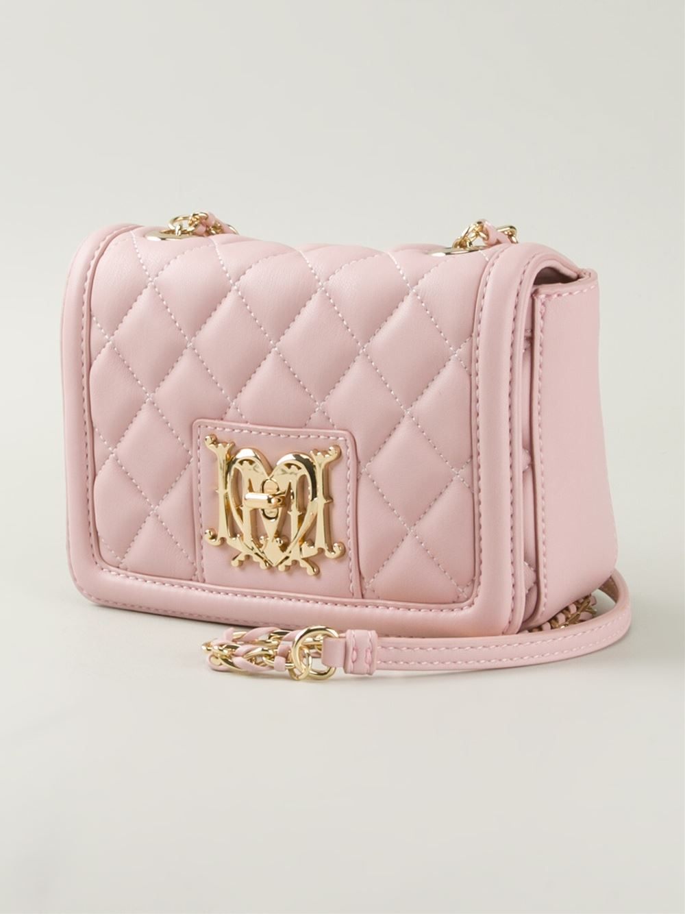 Love Moschino Quilted-Leather Cross-Body Bag in Pink - Lyst