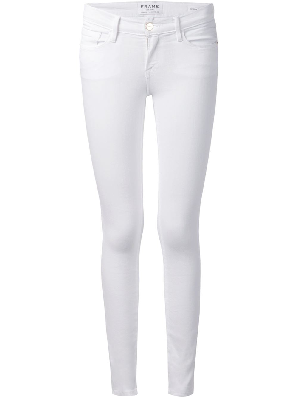 Frame Cropped Skinny Jeans in White - Save 60% | Lyst
