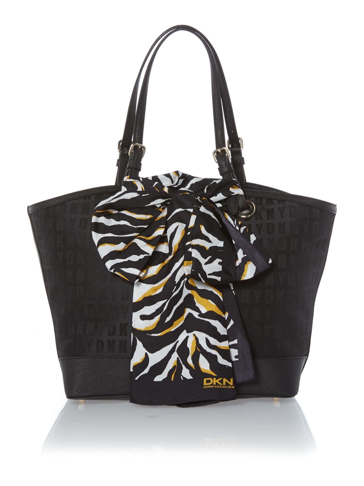 Dkny Black Medium Scarf Tote Bag in Black | Lyst