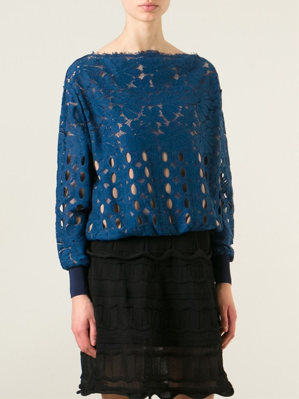 Lanvin Lace Top in Blue | Lyst